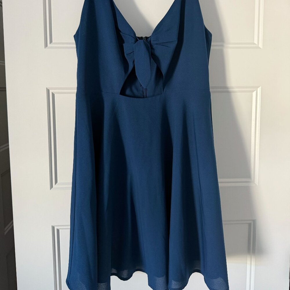 KIMCHI BLUE (URBAN OUTFITTERS BRAND) BLUE SPAGUETTI STRAP DRESS